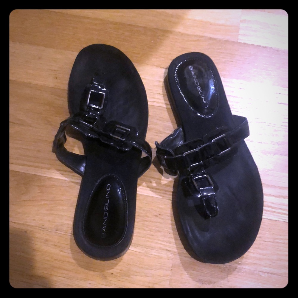 Black patent Bandolino sandals